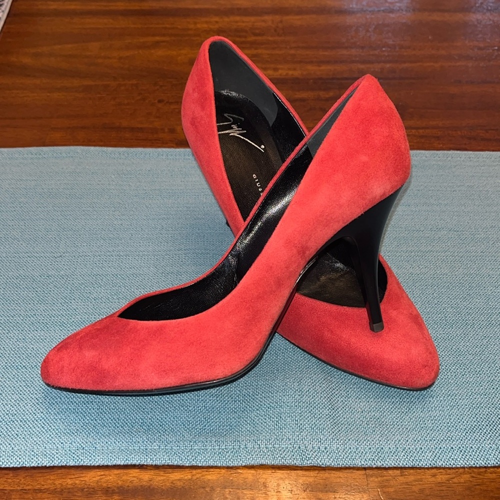 Giuseppe Zanotti Red Suede Pumps Heels size 38